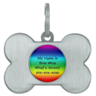 Médaillons Pour Animaux Domestiques Couleurs de l'arc-en-ciel : Bow Wow
