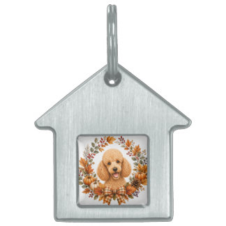 Médaillons Pour Animaux Domestiques Couronne de Poodle Automne