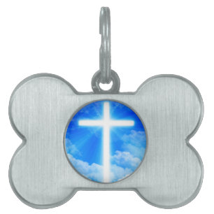 Médaillons Pour Animaux Domestiques Croix de lumière Jésus-Christ chrétien personna