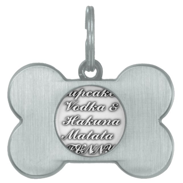 Médaillons Pour Animaux Domestiques Cupcakes Vodka Hakuna Matata FUNNY (Devant)