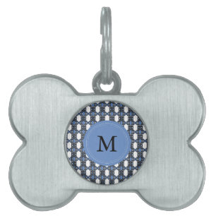 Médaillons Pour Animaux Domestiques Custom Blue Abstract