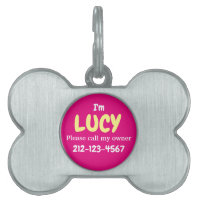 Cute Girly Silver Bone Customisé rose chaud