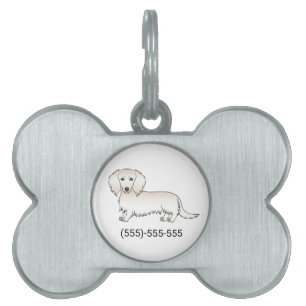 Médaillons Pour Animaux Domestiques Dachshund à longs poils crème Chien de dessin anim