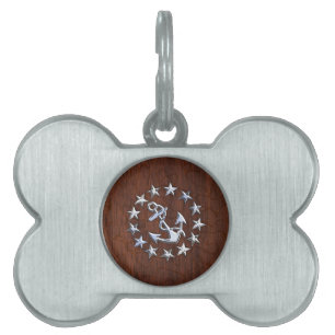 Médaillons Pour Animaux Domestiques Décor Ancre du pavillon nautique américain