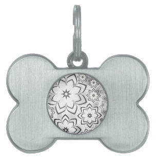 Médaillons Pour Animaux Domestiques Design floral 11