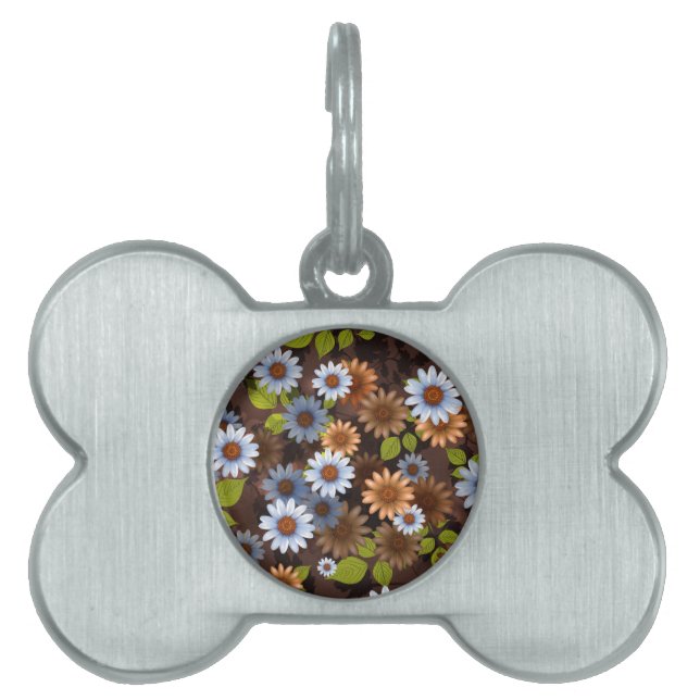 Médaillons Pour Animaux Domestiques Design floral 2 (Devant)