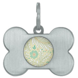 Médaillons Pour Animaux Domestiques Design floral 21