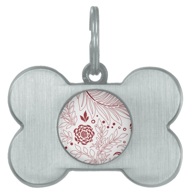 Médaillons Pour Animaux Domestiques Design floral 28 (Devant)