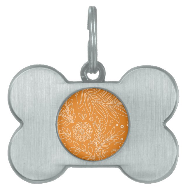 Médaillons Pour Animaux Domestiques Design floral 35 (Devant)