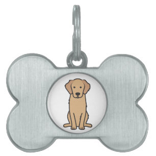 Médaillons Pour Animaux Domestiques Dessin animé de Golden Retriever