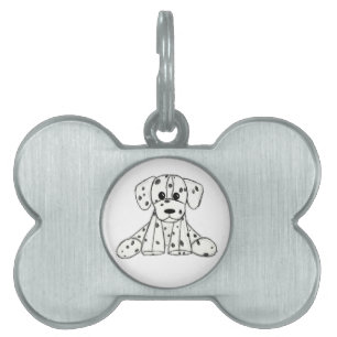 Médaillons Pour Animaux Domestiques Dessin simple de contour de chien en peluche dalma