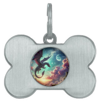 Médaillons Pour Animaux Domestiques Dragon noir