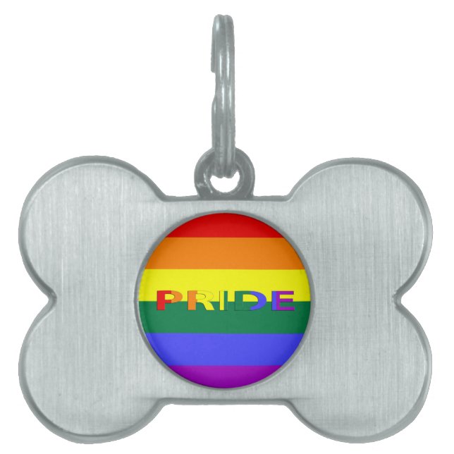 Médaillons Pour Animaux Domestiques Drapeau arc-en-ciel LGBT Pride (Devant)