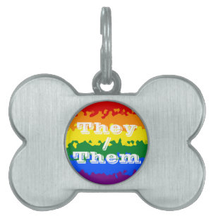 Médaillons Pour Animaux Domestiques Drapeau de fierté gay personnalisable Funky Boho