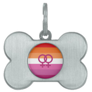 Médaillons Pour Animaux Domestiques Drapeau de fierté lesbienne WLW
