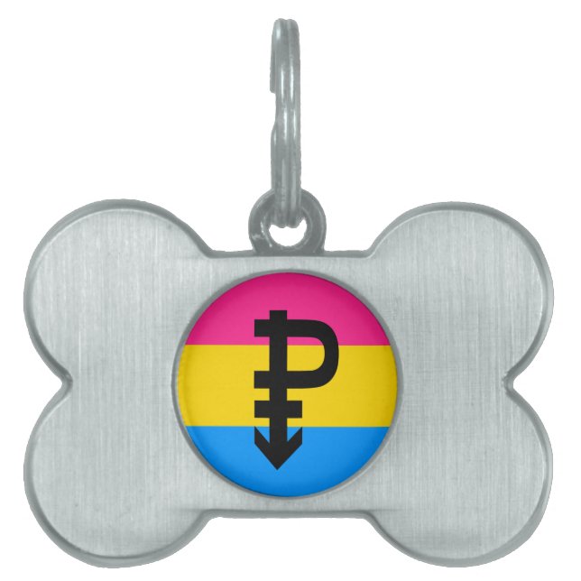 Médaillons Pour Animaux Domestiques Drapeau de fierté pansexuelle (Devant)
