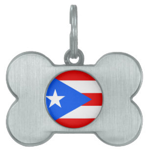 Médaillons Pour Animaux Domestiques Drapeau de Porto Rico