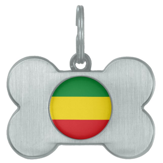 Médaillons Pour Animaux Domestiques Drapeau rastafarien Rasta Ethiopie (Devant)