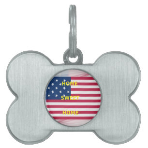 Médaillons Pour Animaux Domestiques Drapeau USA "Home Sweet Home" Art Imprimer