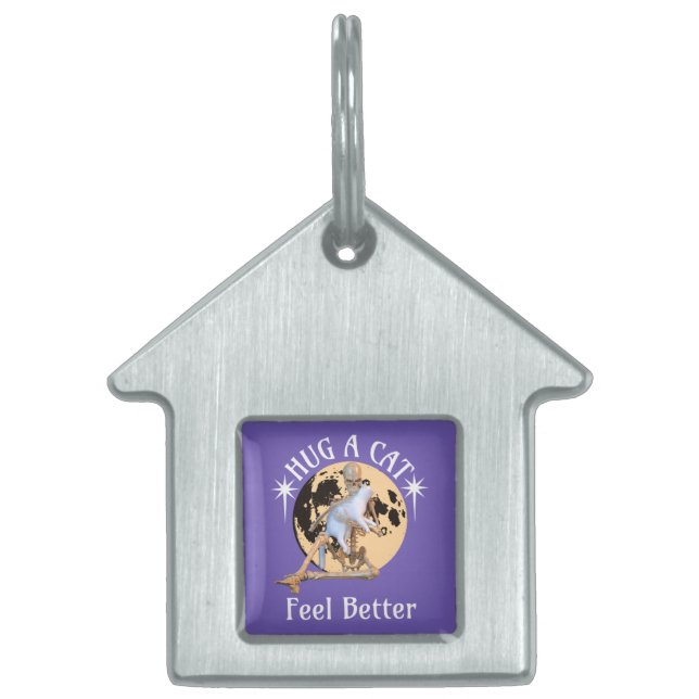 Médaillons Pour Animaux Domestiques Embrassez un chat, sentez-vous mieux Skeleton Accr (Devant)