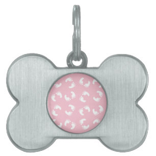 Médaillons Pour Animaux Domestiques Empreintes Bébé, Pied Bébé, Marches, Fille Rose