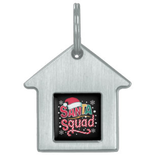 Médaillons Pour Animaux Domestiques Équipe du Père Noël Xmas Squad tenue de famille as