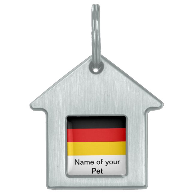 Médaillons Pour Animaux Domestiques Étiquette avec drapeau d'Allemagne (Devant)