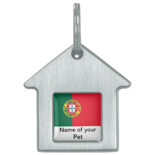 Médaillons Pour Animaux Domestiques Étiquette avec drapeau du Portugal
