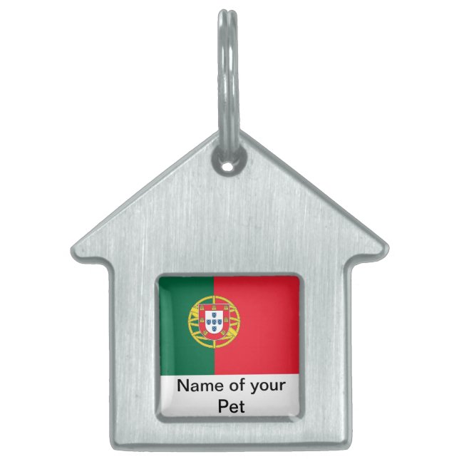 Médaillons Pour Animaux Domestiques Étiquette avec drapeau du Portugal (Devant)
