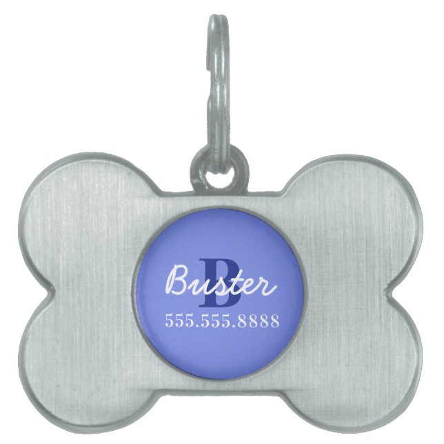 Médaillons Pour Animaux Domestiques Étiquette de chien mignonne violet Monogramme enca (Devant)
