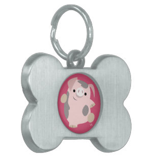Médaillons Pour Animaux Domestiques Étiquette mignonne d'animal familier de porc de