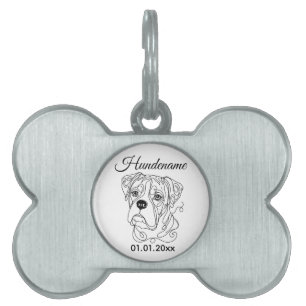 Médaillons Pour Animaux Domestiques Étiquette personnalisée de style artistique minima
