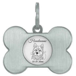 Médaillons Pour Animaux Domestiques Étiquette personnalisée pour chien Akita en ligne