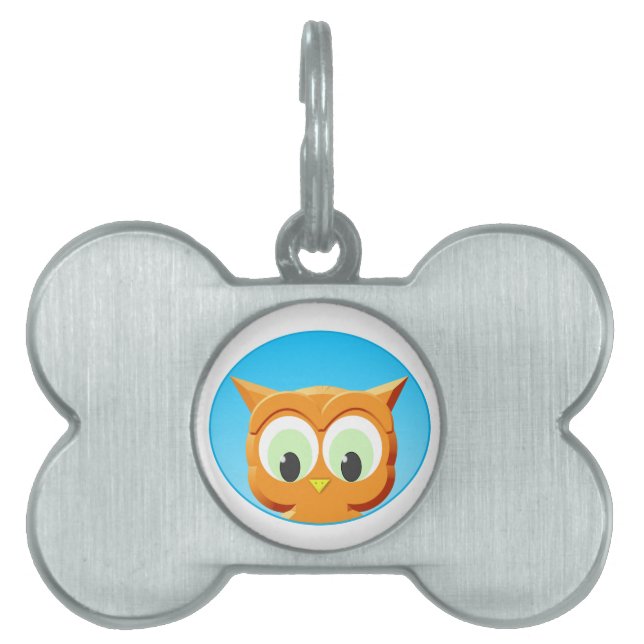Médaillons Pour Animaux Domestiques Face D'Une Petite Chouette (Devant)