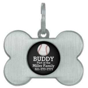 Médaillons Pour Animaux Domestiques Fan de base-ball