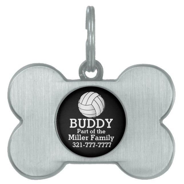 Médaillons Pour Animaux Domestiques Fan de volleyball (Devant)