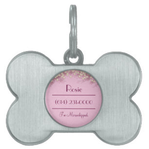Médaillons Pour Animaux Domestiques Fille rose floral personnalisé argent