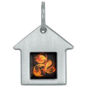 Médaillons Pour Animaux Domestiques Fireball Abstrait Art House