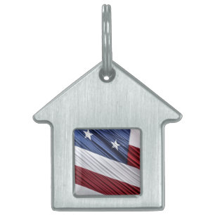 Médaillons Pour Animaux Domestiques Flag patriotique américain rouge, blanc et bleu