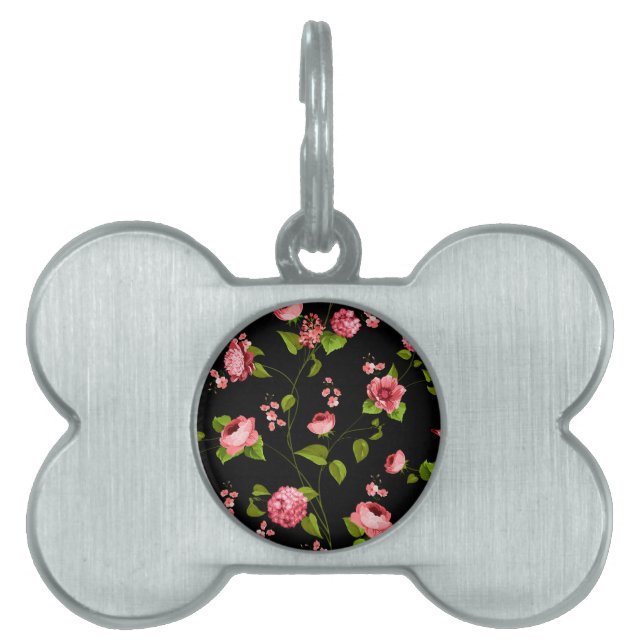 Médaillons Pour Animaux Domestiques Fleurs Motif 18 (Devant)