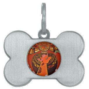 Médaillons Pour Animaux Domestiques Funny Elegant Giraffe Accessoré Style Africain