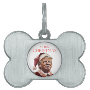 Médaillons Pour Animaux Domestiques Funny Trump Santa Claus Carte de Noël