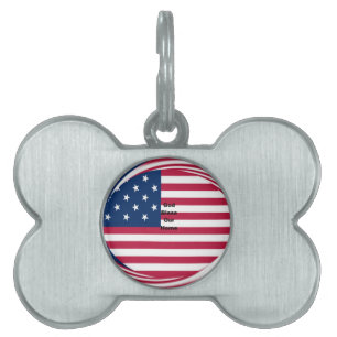 Médaillons Pour Animaux Domestiques God Bless Our Home : USA Flag Swirl Art