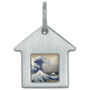 Médaillons Pour Animaux Domestiques Grande vague Kanagawa peinture japonaise