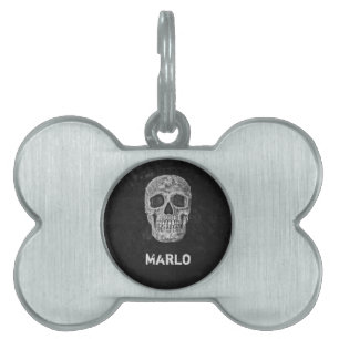 Médaillons Pour Animaux Domestiques Grunge noir et blanc