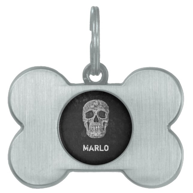 Médaillons Pour Animaux Domestiques Grunge noir et blanc (Devant)