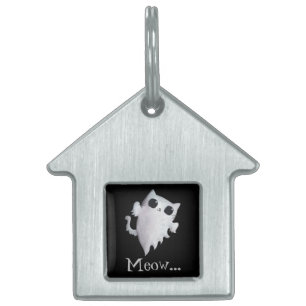 Médaillons Pour Animaux Domestiques Halloween chat fantôme mignon