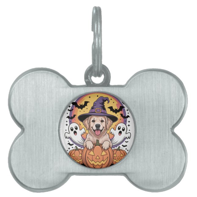 Médaillons Pour Animaux Domestiques Halloween Golden Retriever (Devant)