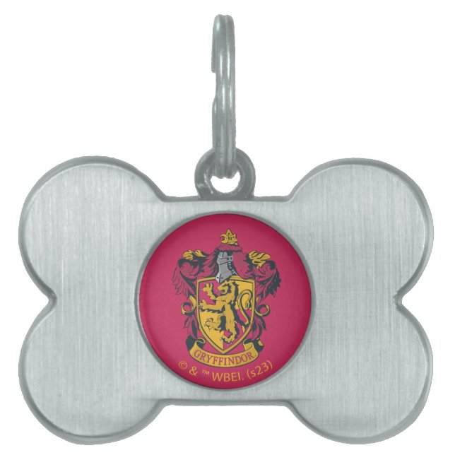 Médaillons Pour Animaux Domestiques Harry Potter | Gryffindor Crest Gold et Rouge (Devant)
