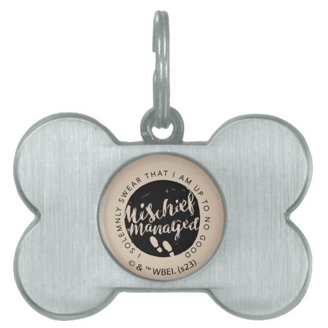 Médaillons Pour Animaux Domestiques Harry Potter | Marauder's Map Charms Typographie (Devant)